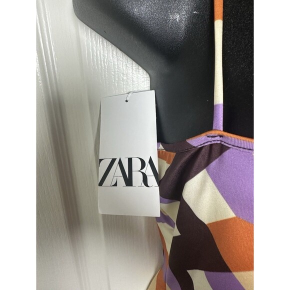 ZARA Geometric print cut out body suit Size L Bathing Suit Beach Pool Tanning - Picture 6 of 13